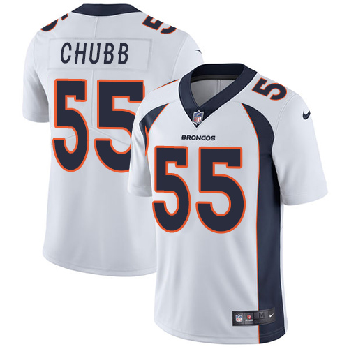 Nike Broncos #55 Bradley Chubb White Men's Stitched NFL Vapor Untouchable Limited Jersey - Click Image to Close